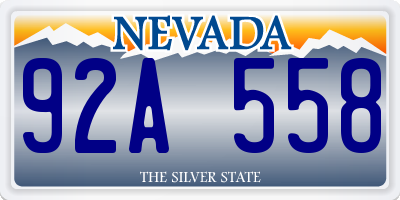 NV license plate 92A558