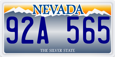 NV license plate 92A565
