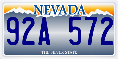 NV license plate 92A572