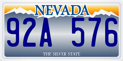NV license plate 92A576