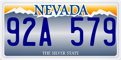 NV license plate 92A579