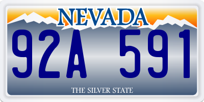 NV license plate 92A591