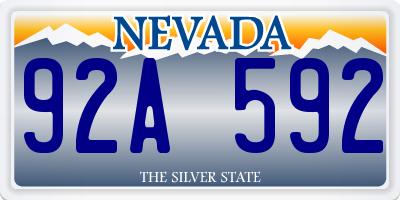 NV license plate 92A592