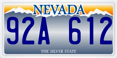 NV license plate 92A612