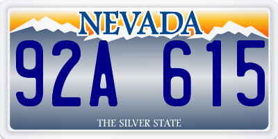 NV license plate 92A615