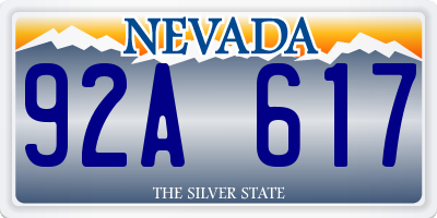 NV license plate 92A617