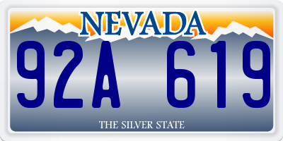 NV license plate 92A619