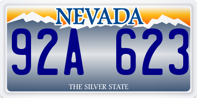 NV license plate 92A623