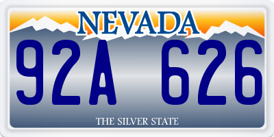 NV license plate 92A626