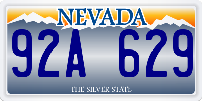 NV license plate 92A629