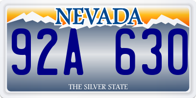 NV license plate 92A630