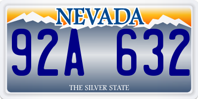 NV license plate 92A632