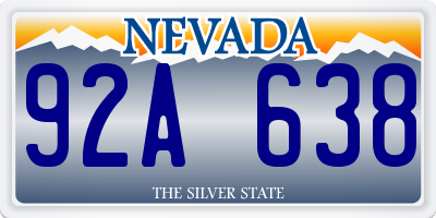 NV license plate 92A638