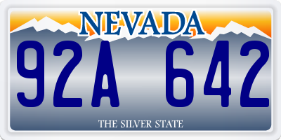 NV license plate 92A642