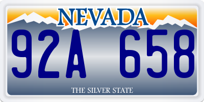 NV license plate 92A658