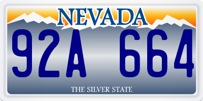 NV license plate 92A664