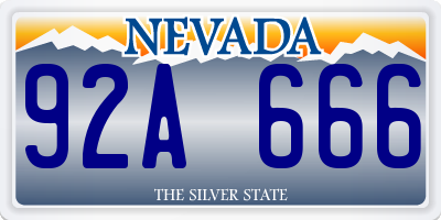 NV license plate 92A666