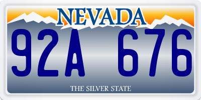 NV license plate 92A676
