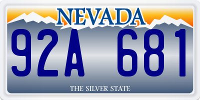 NV license plate 92A681
