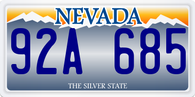 NV license plate 92A685