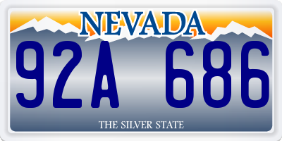 NV license plate 92A686