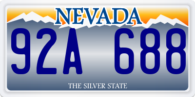 NV license plate 92A688