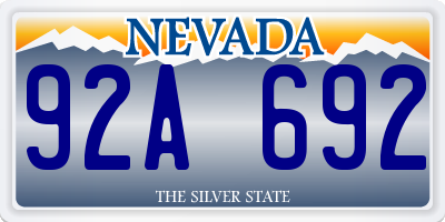 NV license plate 92A692