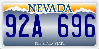 NV license plate 92A696