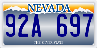 NV license plate 92A697