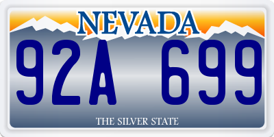NV license plate 92A699