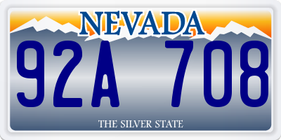 NV license plate 92A708