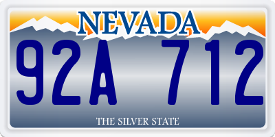 NV license plate 92A712