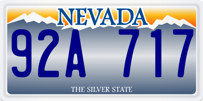NV license plate 92A717
