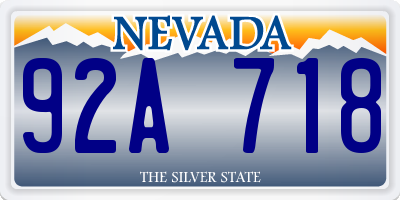 NV license plate 92A718