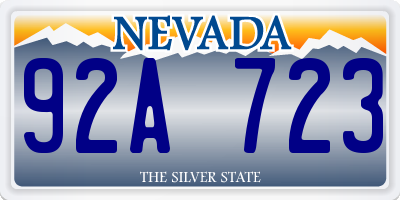 NV license plate 92A723