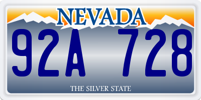 NV license plate 92A728