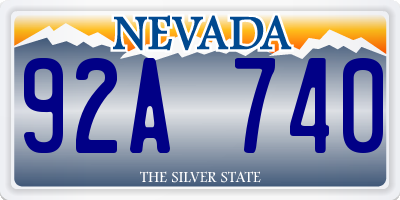 NV license plate 92A740