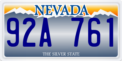 NV license plate 92A761