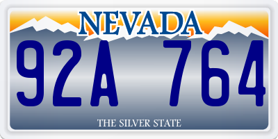 NV license plate 92A764