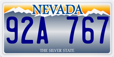NV license plate 92A767