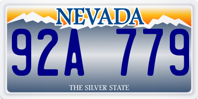 NV license plate 92A779