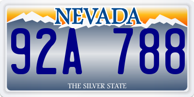 NV license plate 92A788
