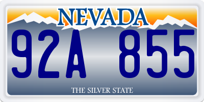 NV license plate 92A855