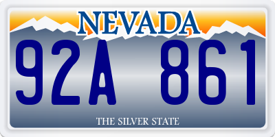 NV license plate 92A861