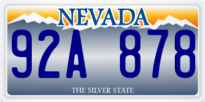 NV license plate 92A878