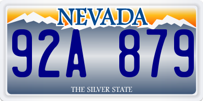 NV license plate 92A879
