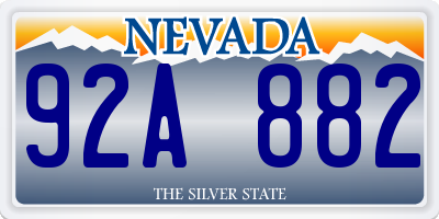 NV license plate 92A882