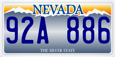 NV license plate 92A886