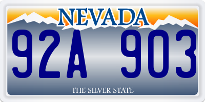 NV license plate 92A903