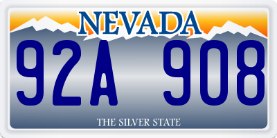 NV license plate 92A908